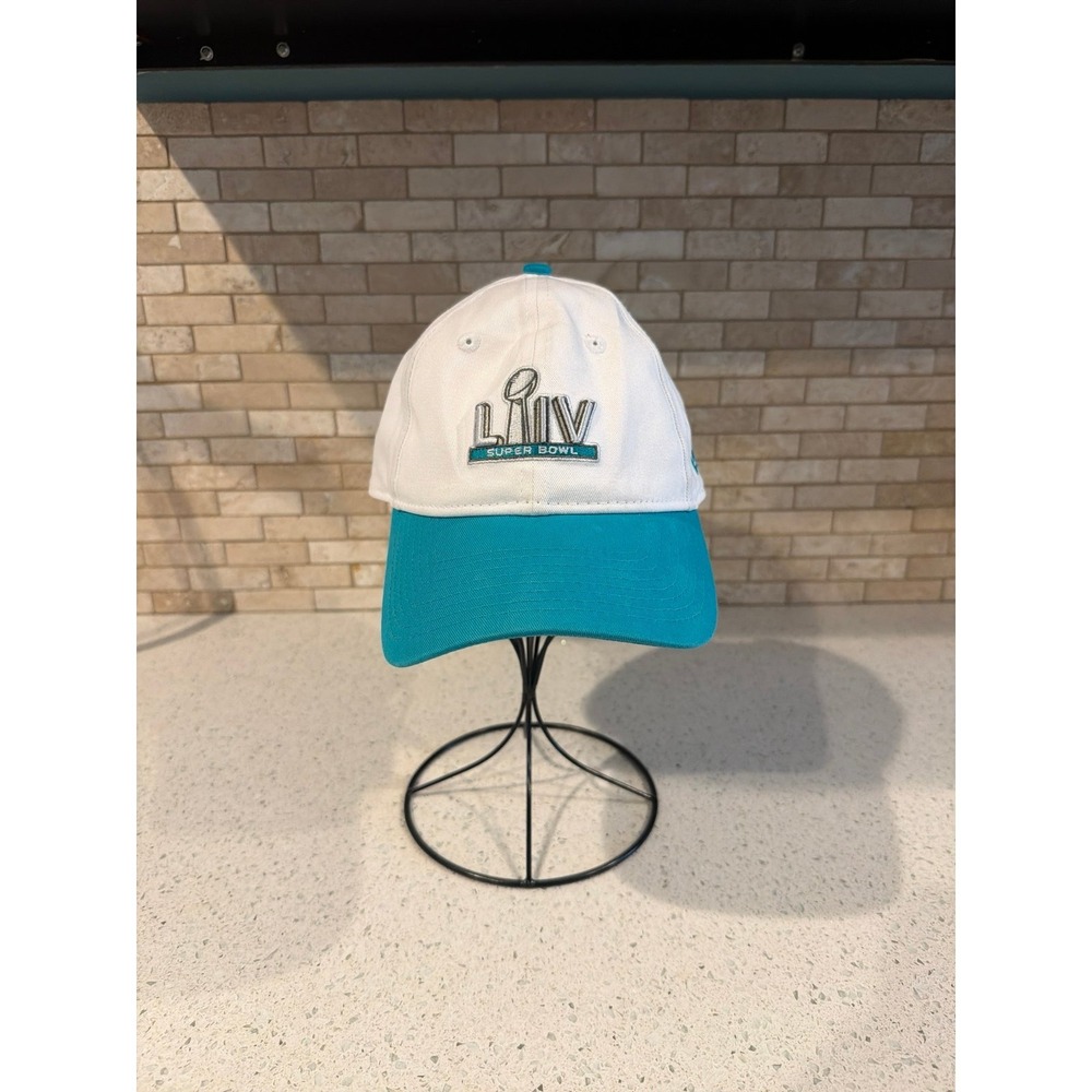 Super Bowl LIV Hat White Teal Adjustable Football Cap Miami 2020 NFL Dad Hat